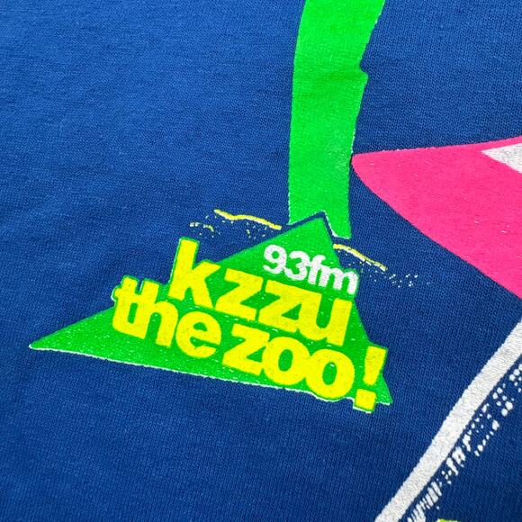 Vintage Graphic Radio Station Promo Tee Size XL 93fm "Bud To The Beach" Y2K 90s - Picture 4 of 9